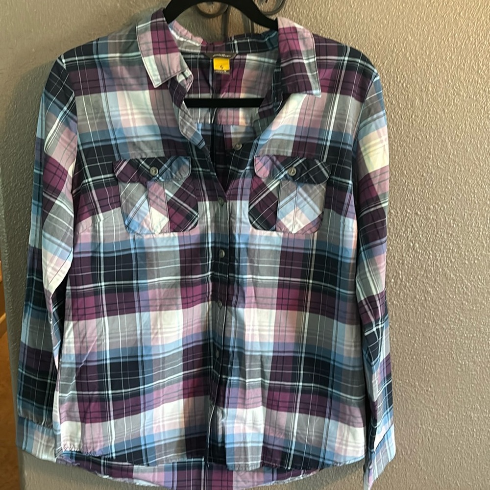 Eddie Bauer breathable plaid button down